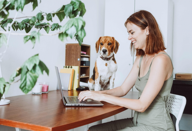 Counsellor working on her home counselling business